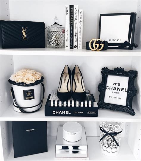 chanel shelf decor|chanel decorations.